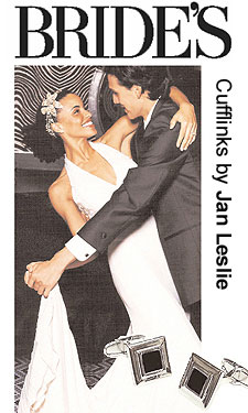 Jan Leslie Enameled Square Cufflinks - as seen in Bride's magazine