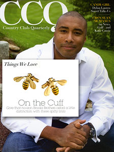 Jan Leslie 18Kt Gold Bee Cufflinks as seen in Country Club Quarterly 