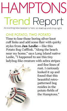 Jan Leslie Cufflinks as seen in Hamptons magazine